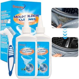 Deuvuo Mould Remover Gel UK 280g, 2 Pack Mold And Mildew Remover Gel With Brush For Washing Machine, Mould Extreme Gel For Bathroom, Painted Walls, Tiles, Ceiling, Window Seals, Wood (2x 5Fl Oz)