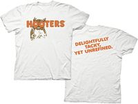 RIPPLEJUNCTION Ripple Junction Hooters Adult Unisex Throwback Logo Light Weight 100% Cotton Crew T-Shirt Small White