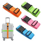 4 Pcs Luggage Straps for Suitcases, Adjustable Suitcase Belts Travel Luggage Belt with Quick Release Buckle, Suitcase Straps Travel Packing Accessories Outdoorsports