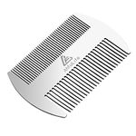 Metal Hair&Beard Comb - AhfuLife EDC Credit Card Size Comb Perfect for Wallet and Pocket - Anti-Static Dual Action Beard Comb