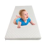 GRIZZLY FOAM Baby Travel & Home Cot Mattress Quilted Breathable - For Graco Red Kite and Mamas & Papas Fully Anti-Allergenic Removable Zipped Cover (140X70X5cm)