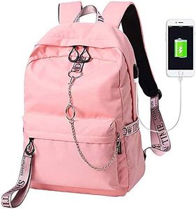 Escuela Mochila Talega de Libros Colegio Ordenador portátil USB Mochila Casual Viajes Daypack para Adolescente Chicas y Mujeres
