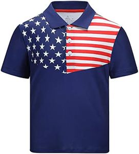 SECOOD Boys Short Sleeve Pique Polo Shirts Summer Casual Uniform Sport Tops for 6-16 Years Navy Blue