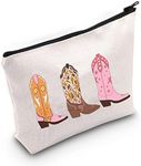 TOBGBE Western Gift Women Cowboy Boots Idea Zipper Pouch Bag Western Cowgirls Cosmetic Bag Western Bags for Women (Cowboy Boots CA)