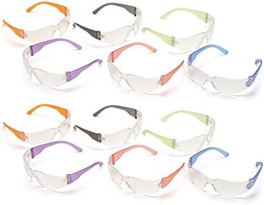 12pak Safety Glasses for Nerf Gun Kids Party - Clear Lens w/Multi-Colored Frames