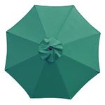 Sunnyglade 9ft Patio Umbrella Replacement Canopy Market Umbrella Top Outdoor Umbrella Canopy with 8 Ribs (Dark Green)