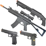 BBTac Airsoft Package Striker Airsoft Rifle Gun, Pump Action Shotgun, Pistols and BBS, Ready to Play Starter Set Loadout