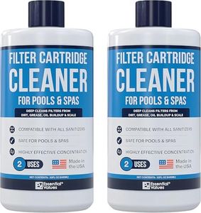 Pool & Spa Cartridge Cleaner (2 Pack, 32oz / 2 Quart Total / 4 Uses), Made in USA - Filter Cleaning Solution Comparable to Leisure Time by Essential Values