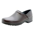 Bjork Men's Swedish Flex Pro Leather Clogs, Brown Closed Back, 10-10.5