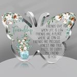 Gift for Friend Friendship Gifts for Women Friend Friendship Birthday Gifts for Women Cheer up Gift Acrylic Heart Butterfly Keepsake Paperweight for Home Office Table Shelf (Butterfly)