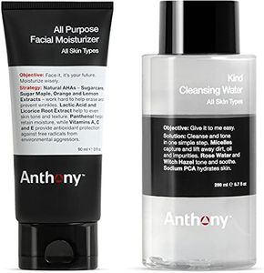 Anthony All Purpose Facial Moisturizer, 3 Fl Oz Kind Cleansing Water 6.7 Fl Oz.