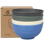 Greentainer Unbreakable Large Cereal Bowls - 24 OZ Plastic Lightweight Bowl Sets 4 - Dishwasher & Microwave Safe - for Cereal, Salad,Soup, Noodle, 4 Pieces