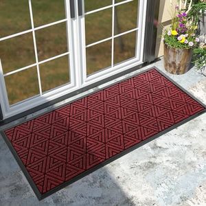 Yimobra Door Mat Outdoor Entrance, Heavy Duty Sturdy Front Welcome matt for Outside Home Entry, Doormat for Back Patio Floor Porch Garage Office, Low Profile, Easy Clean, 47 x 24, Mix Red