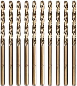 Hymnorq 3.2mm Metric M35 Cobalt Steel Extremely Heat Resistant Twist Drill Bit Set of 10pcs with Straight Shank to Cut Through Stainless Steel Cast Iron and Other Hard Metals