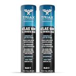 TRIAX Atlas 600 Blue Grease, Full Synthetic, High Temp >204°C, NLGI-2, Heavy Duty - Ultra High Performance, Waterproof (Marine), High Adhesion, High EP Rating, High Load & High Temp. Wheel Bearings