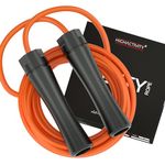 High Activity Polyvinyl Chlorine-Adjustable Heavy Jump Rope For Men,Women&Children-Heavy Skipping Rope For Men&Women Exercise Workout,Endurance&Weight Loss-Tangle Free Jumping Rope-10 Ft-Fire Orange