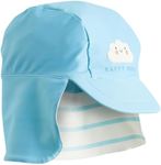 Baby Swim Hat, UPF 50+ Sun Protection Swim Cap for Kids, Quick Drying Boys Sun Hat with Neck Protection for Beach Seaside Pool, Blue Cloud, 3-4Years