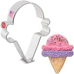 Ice Cream Cone Cookie Cutter, 4" Made in USA by Ann Clark