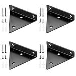 Pack of 4 Floating Shelf Brackets, Invisible Triangle Wall Brackets, Hidden Wall Shelf Brackets, Wall Mounted, Heavy Duty Metal Wall Brackets for Storage Shelf, Bookshelf