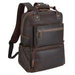 TIDING Travel Backpack Mens Carry on Backpacks Vintage Genuine Leather Rucksack 15.6 Inch Laptop Bags Durable Large Weekender Bag Daypack for Travelling, Business, School