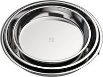 BMMXBI Stainless Drip Pan for Big Green Egg, Weber Kettle Charcoal Grills Pizza Cake Baking Tray, 10.5-inch/12- inch/13-inch Diameter Round 3-Pack