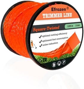 String Trimmer Line .095-Inch, 381 Feet of Orange Square Twisted Heavy Duty Weed Eater String, Premium Commercial Weed Wacker String Spool Replacement