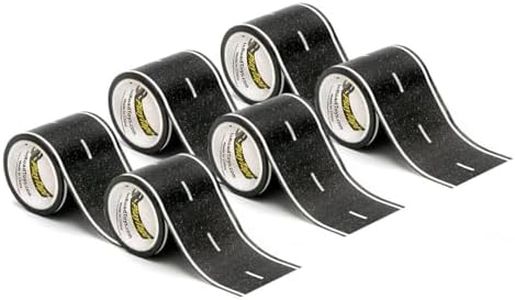 PlayTape Road Tape for Toy Cars - Sticks to Flat Surfaces; No Residue; 6-Pack of 30 ft. x 2 in. Asphalt Road