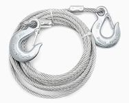 LAURALS 5/16-in X 20ft Galvanized Wire Rope with Tow Hooks On Both Ends. Heavy Duty Winch Cable for Towing Or Logging. Uncoated Security Cable; Working Load Limit 1,960 Lbs