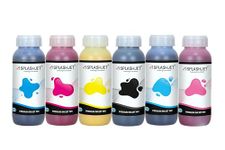 Splashjet Sublimation Ink for Epson L800, L805, L810, L850, L1800 Printer (C/M/Y/K/Lc/Lm) - 500gm x 6 Color Set Bottle - 501882