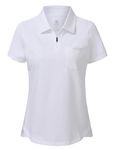 MoFiz Women's Premium Cotton Polo Shirts Short Sleeve Golf Shirt Work Tennis Top Sports Polo T-Shirt Ladies White Size XL