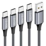 RAVIAD USB C Charger Cable, 4Pack 0.5M+1M+2M+3M Type C Charger Cable Fast Charging 3A Nylon Braided USB C Cable for iPhone 15 Plus Pro Max, Samsung Galaxy S24/S23/S22, Huawei P40/P30, Google Pixel