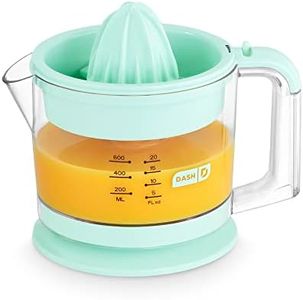 Dash Citrus Juicer Extractor: Compact Juicer for Healthy Juice, Oranges, Lemons, Limes, Grapefruit & Other Citrus Fruit with Easy Pour Spout + 32 oz Pitcher - Aqua