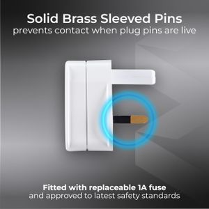 Masterplug Electric Shaver Adaptor – White Plug Converter