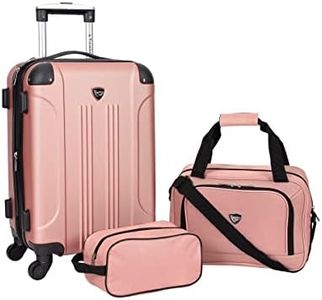 Travelers Club Luggage 3 PC Set, Rose Gold