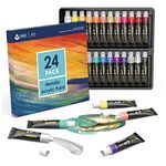 INK LAB Metallic Acrylic Paint Set 24 Tubes Non Toxic Metallic Acrylic Crafts Paints for Canvas Wood Artists Beginners Painting, Rich Pigment & No Fading, 12ml/Tube