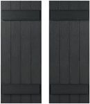 highwood Stonecroft Board and Batten Shutters Set of 2, 39-Inches, Paintable Black