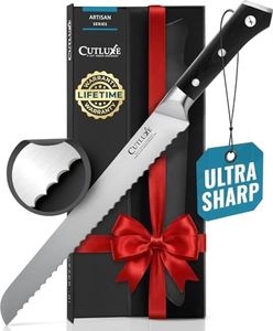 Cutluxe Bread Knife – 10" Serrated Knife for Homemade, Sourdough Bread – Forged High Carbon German Steel – Full Tang & Razor Sharp – Ergonomic Handle Design – Artisan Series