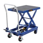 KATSU Tools Hydraulic Scissor Lift Jack Table Mobile Cart – 450kg Capacity, Adjustable Height, Anti-Slip Mat & Locking Wheels, Automotive Repair Maintenance Lift Platform