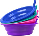 Cibi Cereal Bowls with Straws for Kids BPA-Free Plastic | Toddler Sip-A-Bowls with Built-In Straw for Cereal and Soup | Set of 4 Colorful Breakfast Bowls