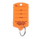 Key tags - Vehicle plastic key tags (200) with metal split rings - 11 colours (Orange)