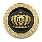 Sakuun King Crown 3D Metal Chrome Sticker Emblem Badge-Stylish Logo for Cars, Bikes & More- Dia 6.5 cm- Majestic Vehicle Accessory Gold Big Size.