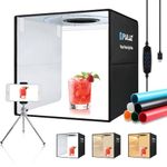 PULUZ 40cm Photo Studio Light Box for Product Photography, Type-C Quick Charge Portable Lightbox Shooting Tent Kit with 3 Color Dimmable LED Lights & 6 PVC Backdrops