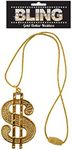 DOLLAR MEDALLION BLING ALI G GANGSTER PIMP RAPPER FANCY DRESS FUN ACCESSORY#Gold