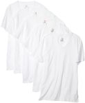 Hanes Men's 5-Pack ComfortSoft V-Neck Tee, White, Medium