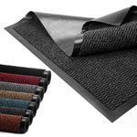 BLADO Door Mat Barrier Mat Non Slip Rubber Mats Washable Heavy Duty | Floor Mats Kitchen Rugs Dirt Trapper Doormat Entrance Rug Shoes Scraper Super Absorbent Carpet (50cm x 80cm, Anthracite)