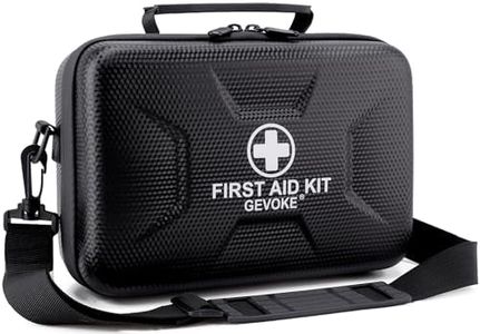 GEVOKE 410 Piece Waterproof Hard Shell First Aid Kit for Home, Car, Travel, Camping, Truck, Hiking, Sports, Office, Vehicle & Outdoor Emergencies - Emergency Medical Kits (Black)