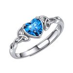 ChicSilver Blue Ring Tanzanite December Birthstone Rings 925 Sterling Silver Heart Ring Wedding band for Women