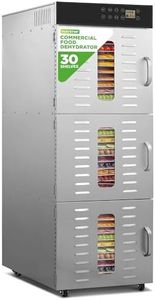 NutriChef 30 Layer & 3 Chamber Commercial Food Dehydrator Machine - Stainless Steel Trays, Digital Timer and Temperature Control, Ideal for Jerky Meat, Fruit, Pet Treats, Vegetables, and Herbs