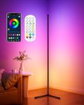 WISIMMALL LED Floor Lamp, 64.5" RGB Corner Floor Lamp Works with APP and Remote, Colour Changing Standing Lamp with 398 Dimmable Modes, Mood Lighting for Living Room Bedroom