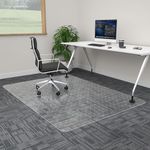 100pointONE Extra Large Office Chair Mat for Carpet, 46" x 72" Clear Desk Chair Mat for Low Pile Carpeted Floors- Easy Glide Plastic Floor Mat for Office Chair on Carpet